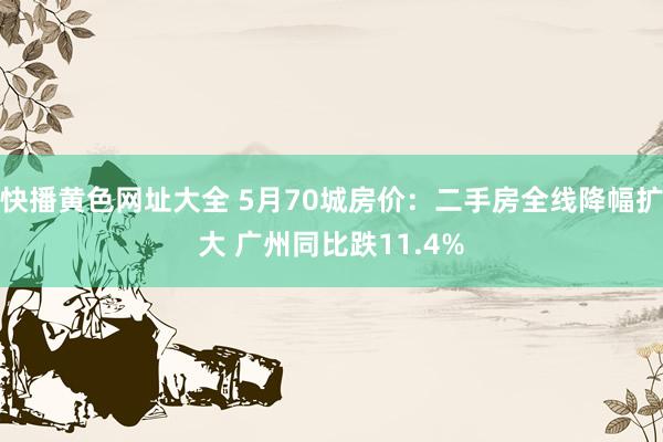 快播黄色网址大全 5月70城房价：二手房全线降幅扩大 广州同比跌11.4%