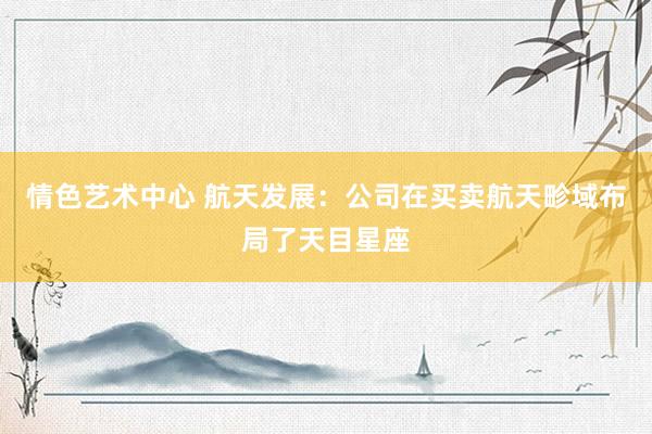 情色艺术中心 航天发展：公司在买卖航天畛域布局了天目星座