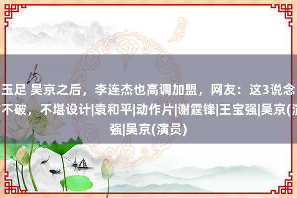 玉足 吴京之后，李连杰也高调加盟，网友：这3说念繁重不破，不堪设计|袁和平|动作片|谢霆锋|王宝强|吴京(演员)