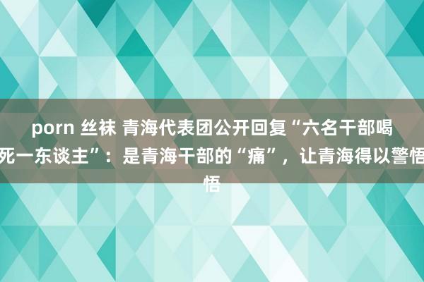 porn 丝袜 青海代表团公开回复“六名干部喝死一东谈主”：是青海干部的“痛”，让青海得以警悟