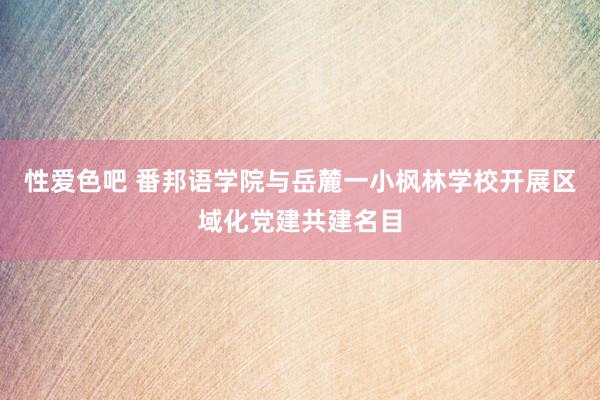 性爱色吧 番邦语学院与岳麓一小枫林学校开展区域化党建共建名目