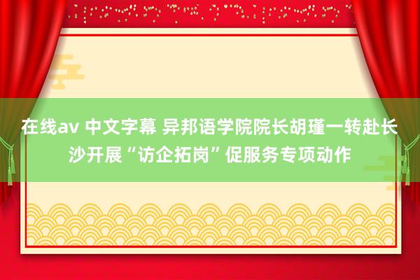 在线av 中文字幕 异邦语学院院长胡瑾一转赴长沙开展“访企拓岗”促服务专项动作